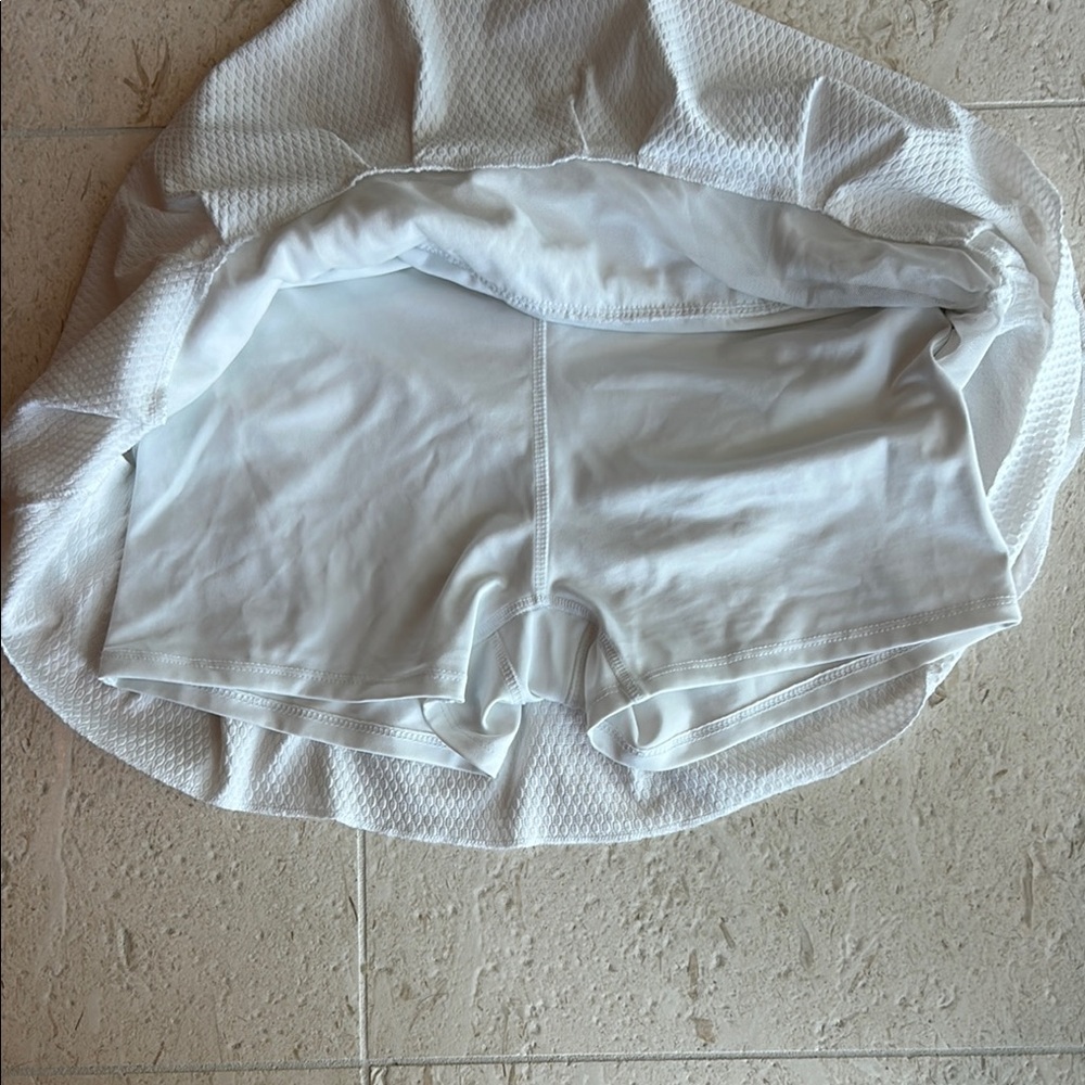 Lucky in Love White Tiered  Tennis Skirt - Picture 2 of 6